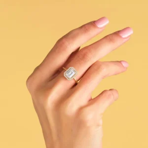 emerald halo engagement ring